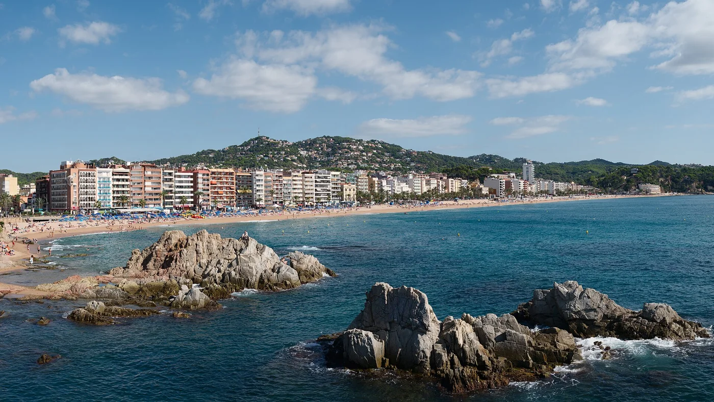 Lloret de Mar beach and rocky Mediterranean coastline